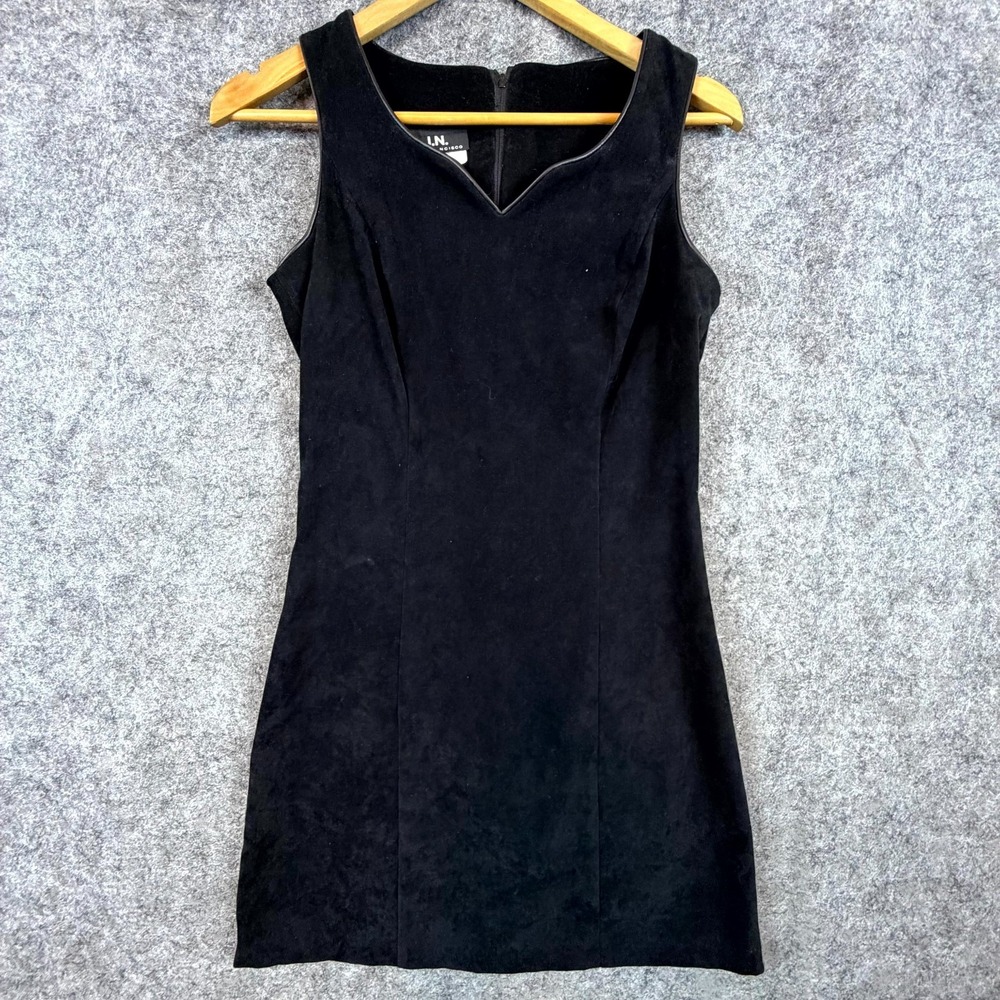 Vintage I.N. San Francisco Mini Dress Womens 5 Black Sweetheart Neck Sexy Goth